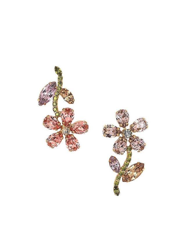 Womens Dorian 18K-Gold-Plated & Crystal Earrings Product Image