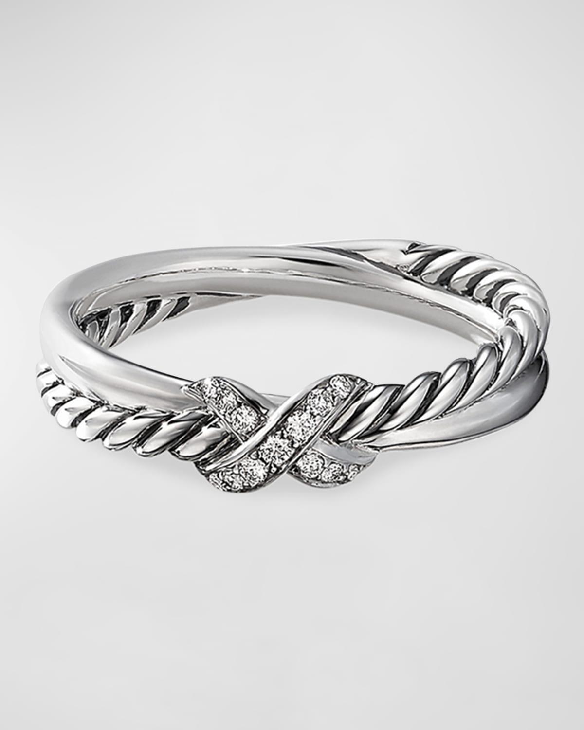 Womens Petite X Ring with Pav Diamonds Product Image