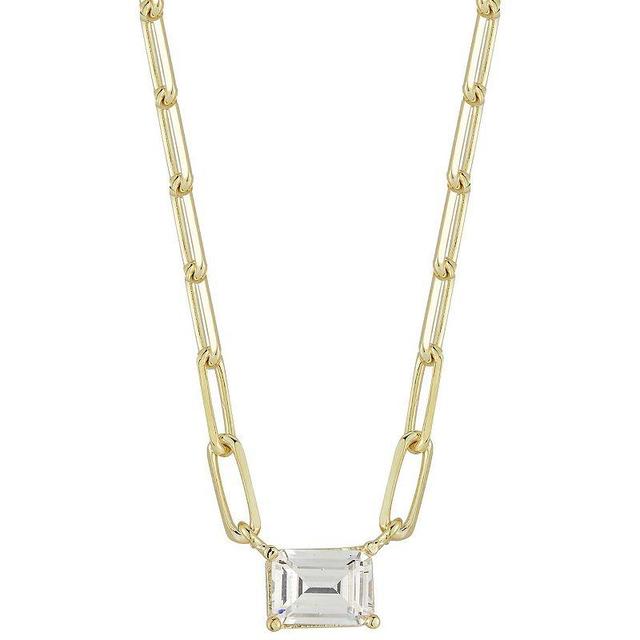 Sunkissed Sterling Cubic Zirconia Pendant Necklace, Womens Gold Product Image