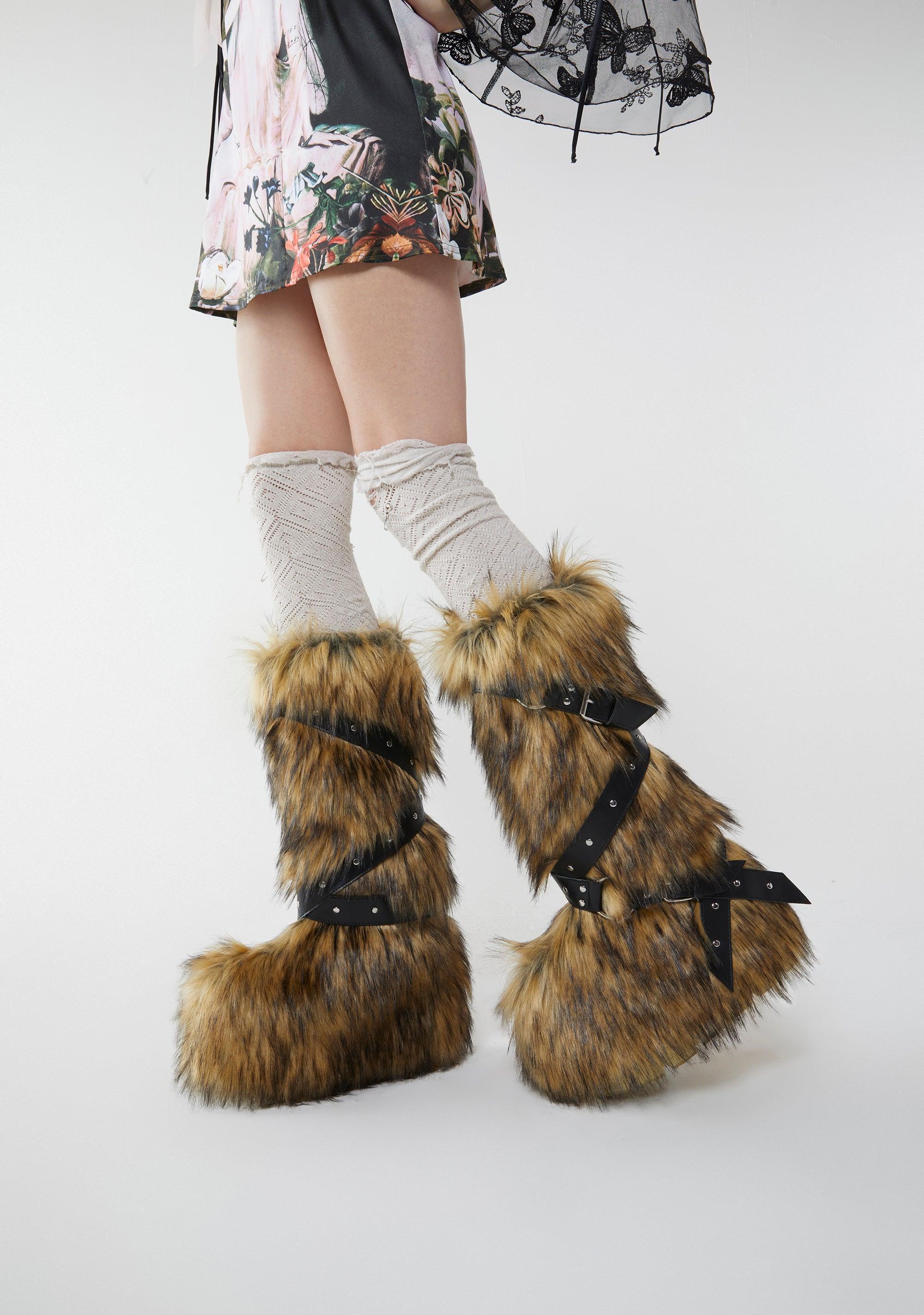 Wild Instincts Faux Fur Boots - Brown Male Product Image