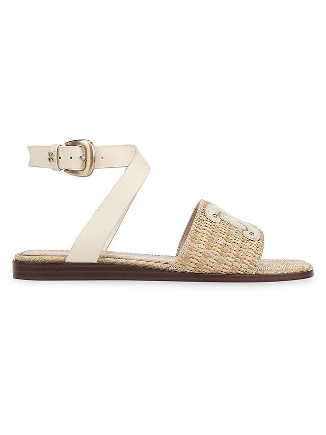 Sam Edelman Womens Ilsie Square Toe Logo Flat Sandals Product Image