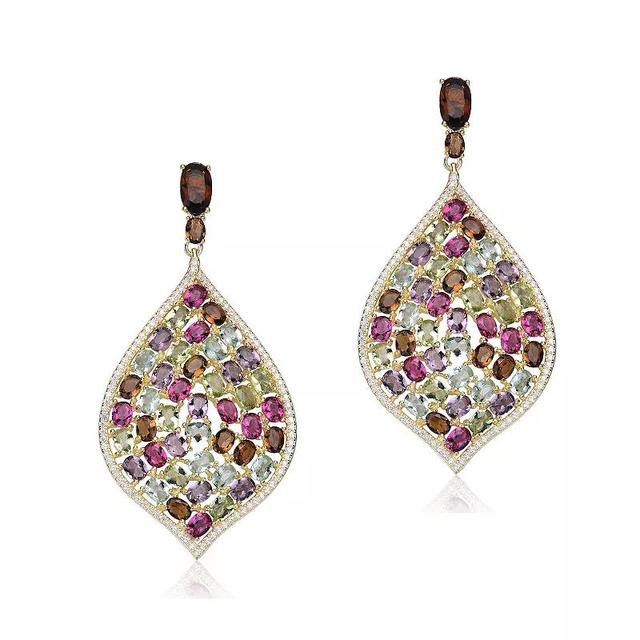 18k Gold over Sterling Silver Cubic Zirconia Drop Earrings, Womens, Gold Tone Team Product Image