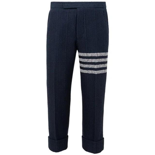 Thom E Elevate Your Style With Sleek Acrylic Men's Pants In Blue Product Image