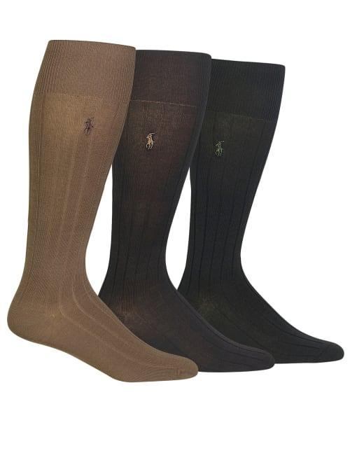 Polo Ralph Lauren Ribbed Over-the-Calf Socks 3-Pack Product Image