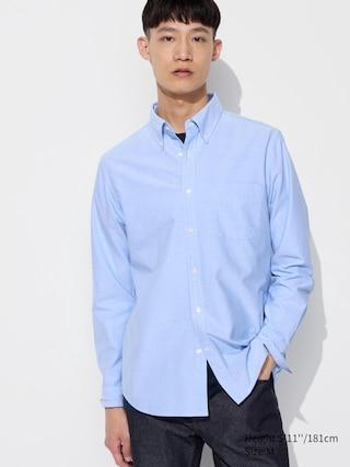 Mens Oxford Slim-Fit Shirt Blue XL UNIQLO US Product Image