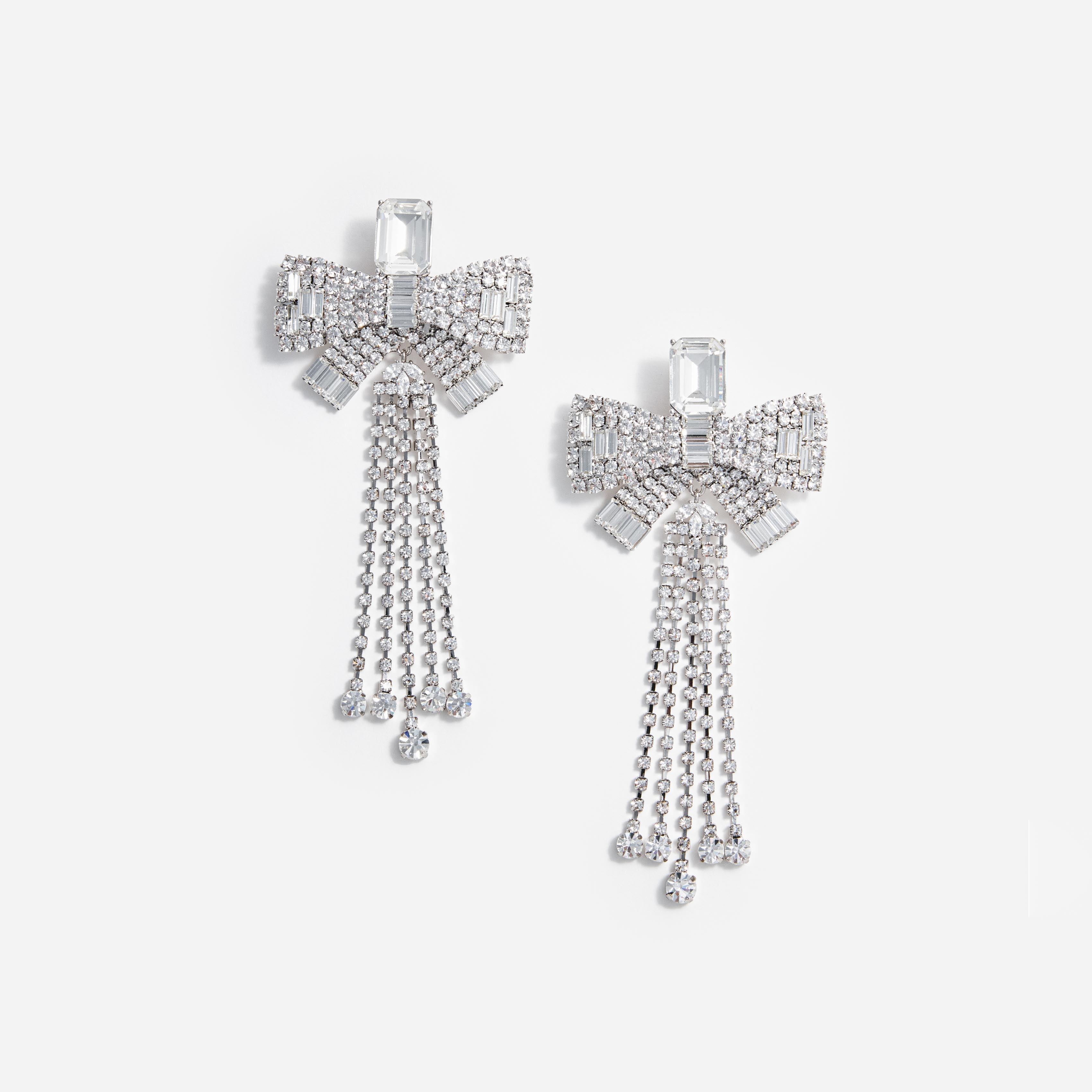 Crystal Bow Droplet Earrings Product Image