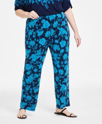 Plus Size Elena Printed Wide-Leg Pants, Created for Macy's Product Image