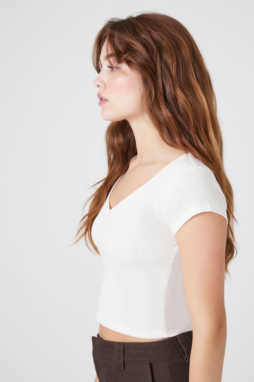 Pointelle Knit Cropped Tee | Forever 21 Product Image