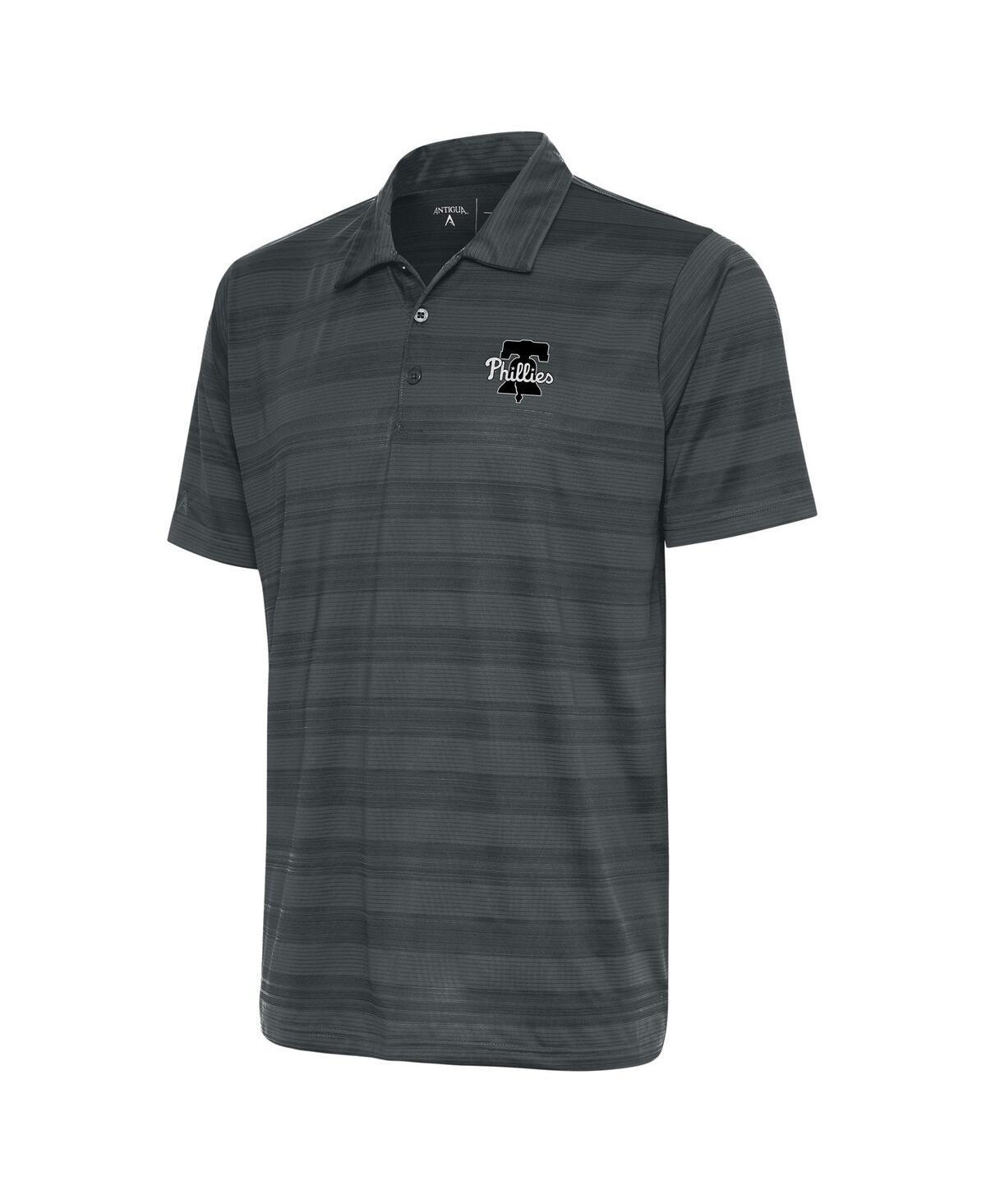 Antigua Mens Gray Milwaukee Brewers Metallic Compass Polo Product Image