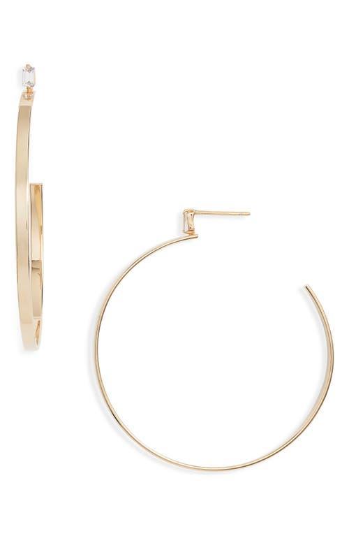 Jennifer Zeuner Gemma White Sapphire Hoop Earrings Product Image