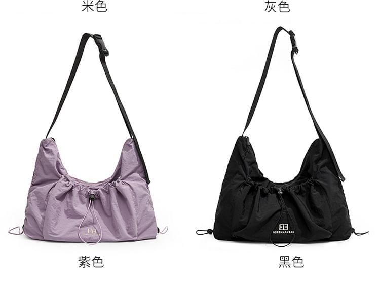 Nylon Drawstring Plain Shoulder Bag Product Image