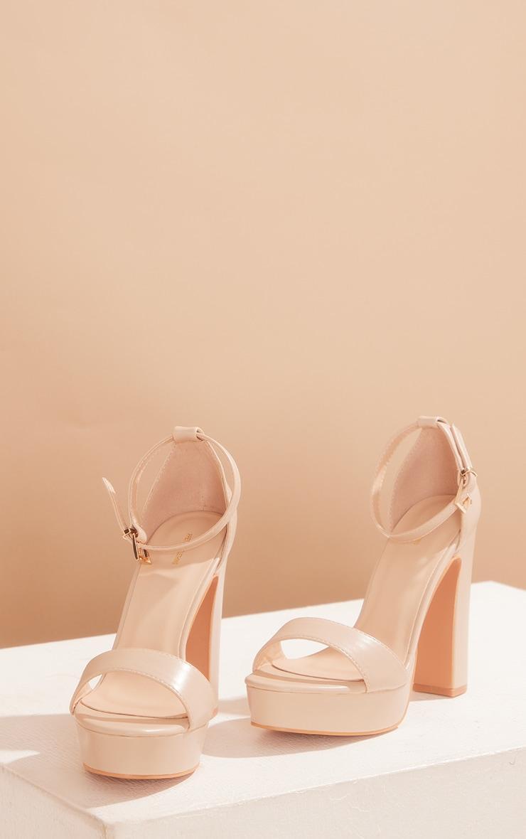 Taya Nude PU Platform Sandals Product Image