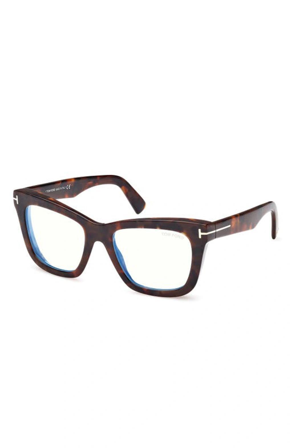 TOM FORD 52mm Square Blue Light Blocking Glasses In Dark Havana Product Image