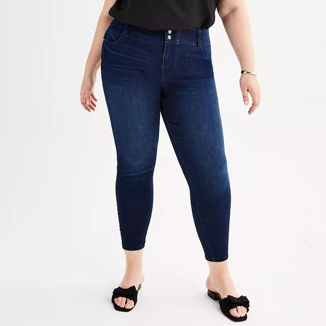 Plus Size Nine West Mid Rise Tummy Control Skinny Jeans, Womens Product Image