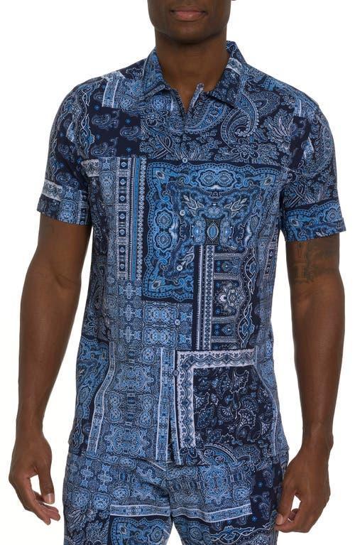 Robert Graham The Gotham Paisley Bandana Stretch Short Sleeve Button-Up Camp Shirt Product Image