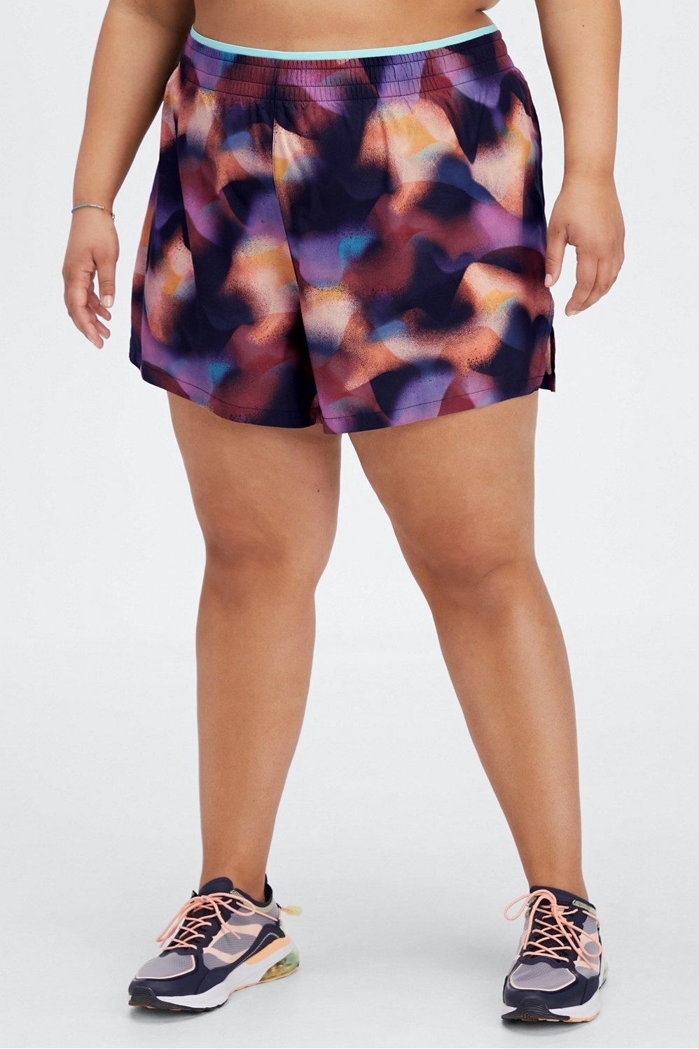 Fabletics Breathe Run Short Womens Meltdown/Crystal Wave/Reflective Silver Size M Product Image