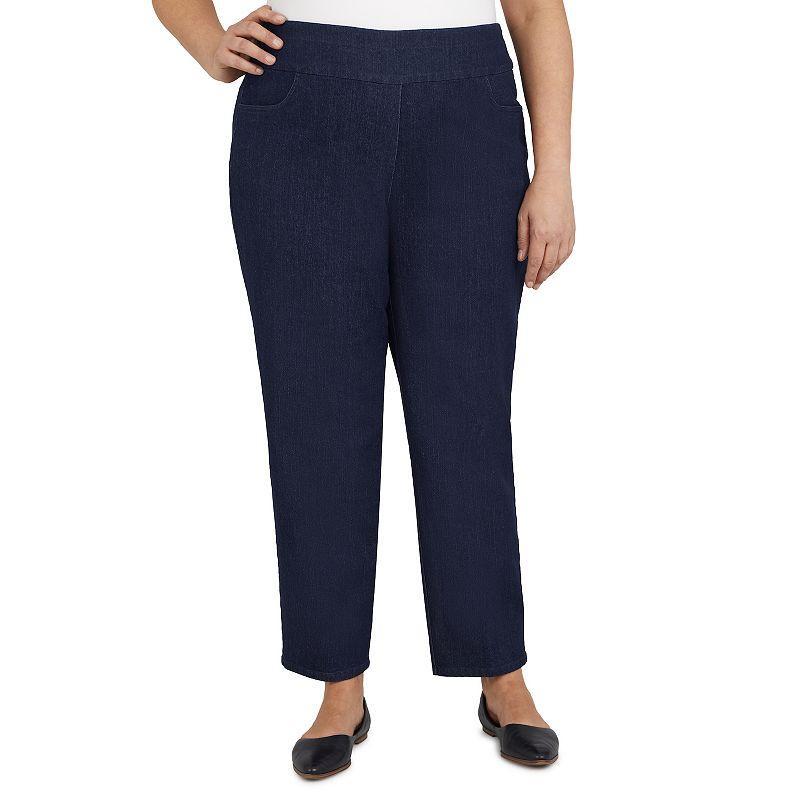 Plus Size Alfred Dunner Classics Pull-On Straight-Leg Denim Pants, Womens Product Image