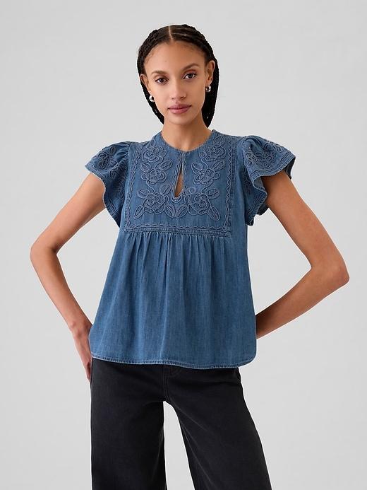 Embroidered Denim Shirt product image