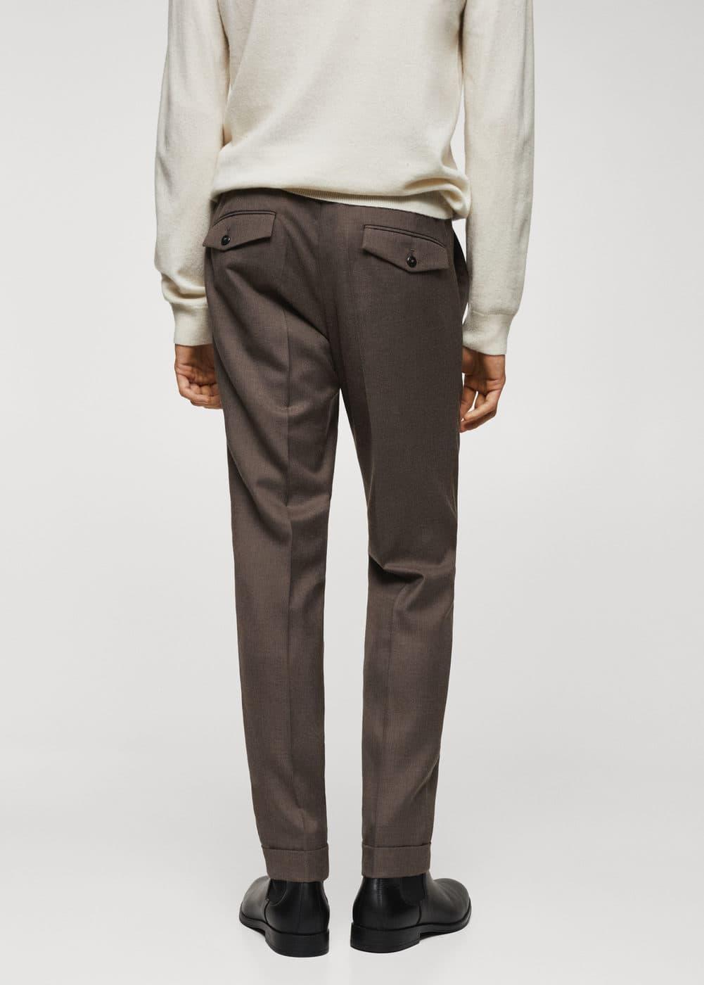 MANGO MAN - Pleat detail wool pants medium brownMen Product Image