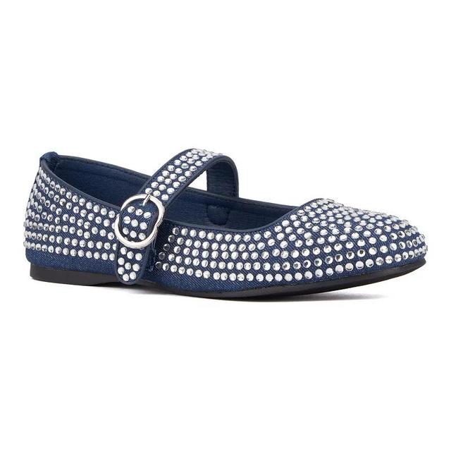 Olivia Miller Dawn Womens Embellished Maryjane Flats Blue Product Image