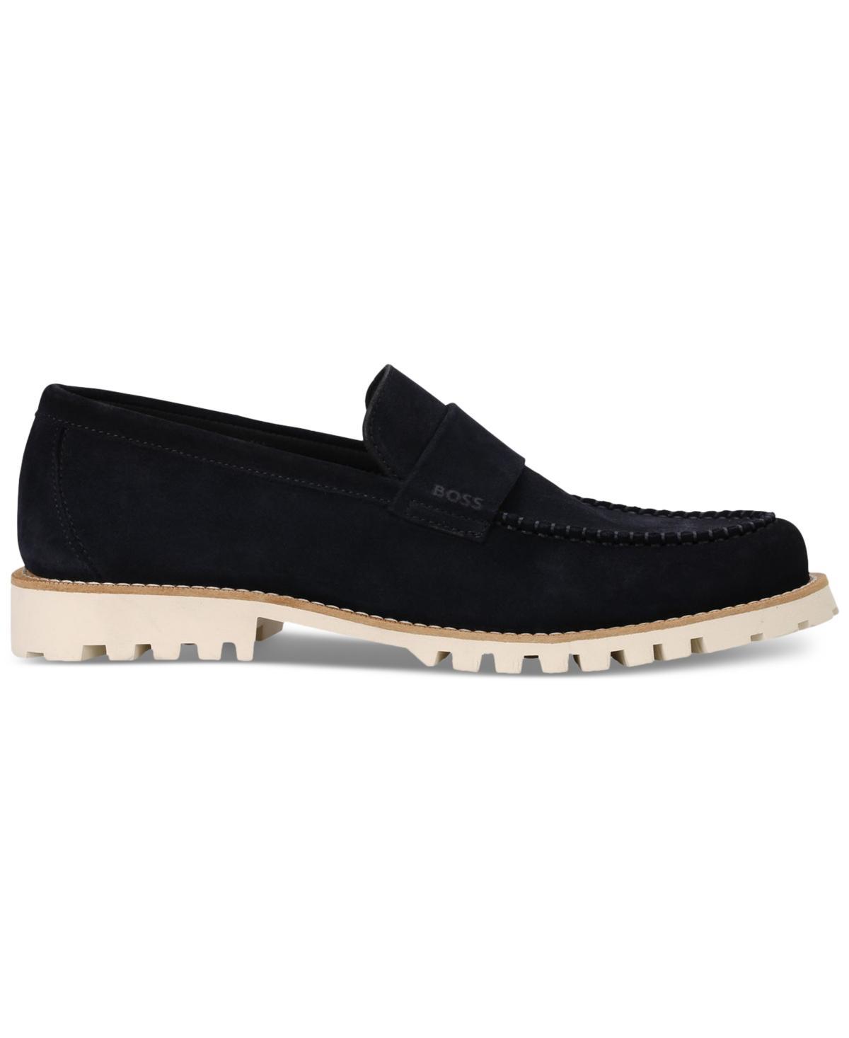 Navy Slip-on Loafers In Dark Blue Product Image