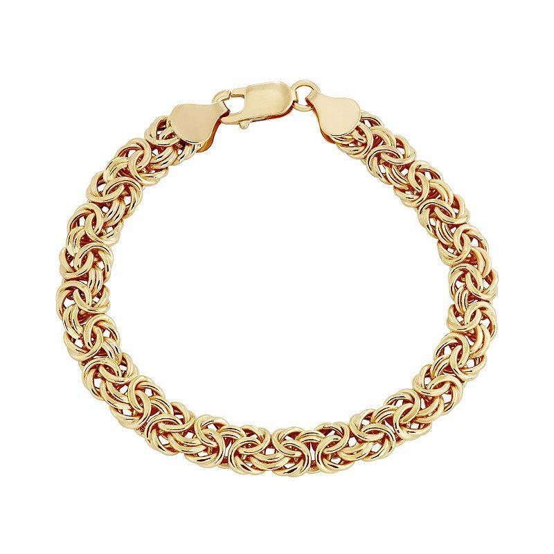 Jordan Blue 14k Gold Byzantine Chain Bracelet, Womens Yellow Product Image