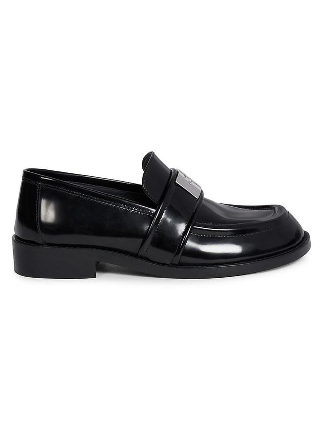 Womens Bargot Logo-Plaque Leather Loafers Product Image