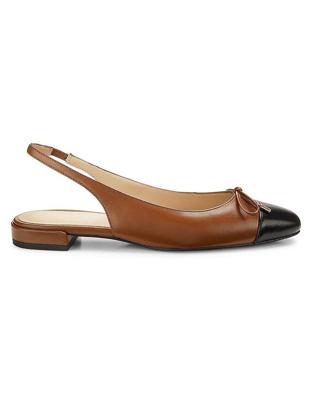 Womens 10MM Leather Bow Slingback Flats Product Image