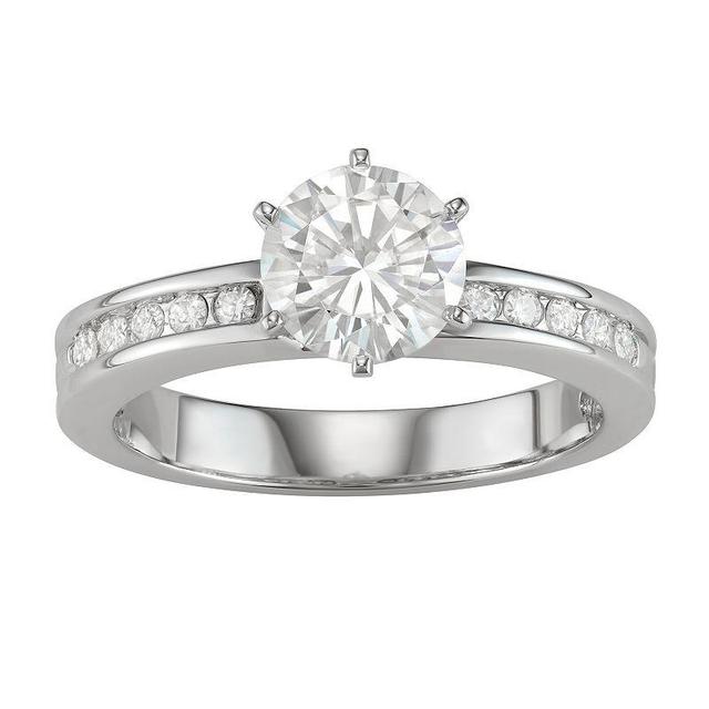 Charles & Colvard 1.7 Ct. T.w. Lab Created Moissanite Engagement Ring In 14K White Gold, 9 Product Image