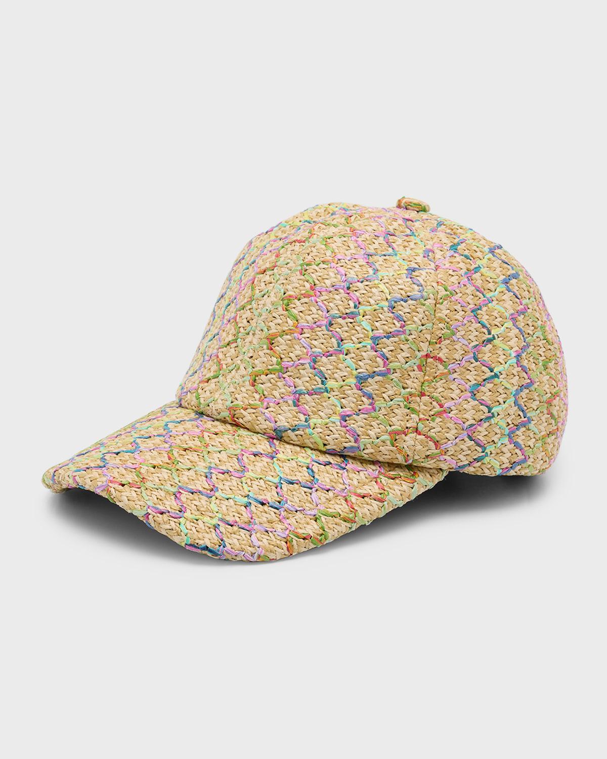 Womens Mermaid Ranbow Raffia Baseball Cap Product Image