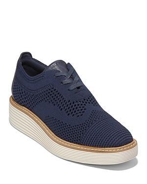 Cole Haan Womens OriginalGrand Platform Stitchlite Oxford Shoes - Blue Size 10 Product Image