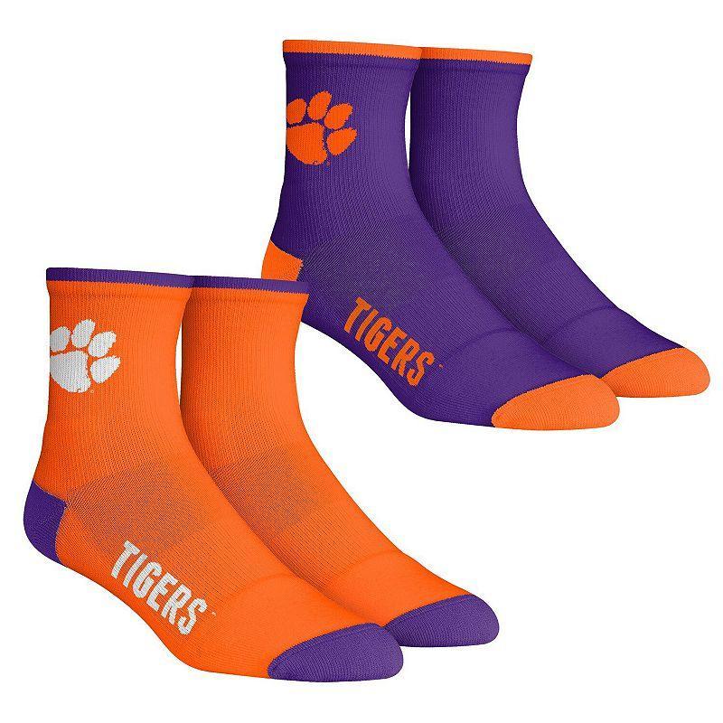 Mens Rock Em Socks Clemson Tigers Core 2-Pack Quarter Length Sock Set Product Image