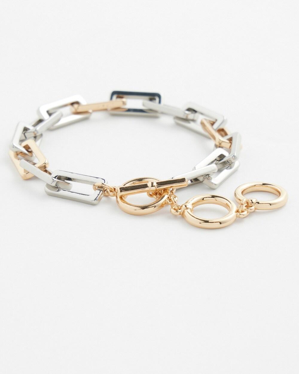 Mixed Metal Square Link Bracelet Product Image