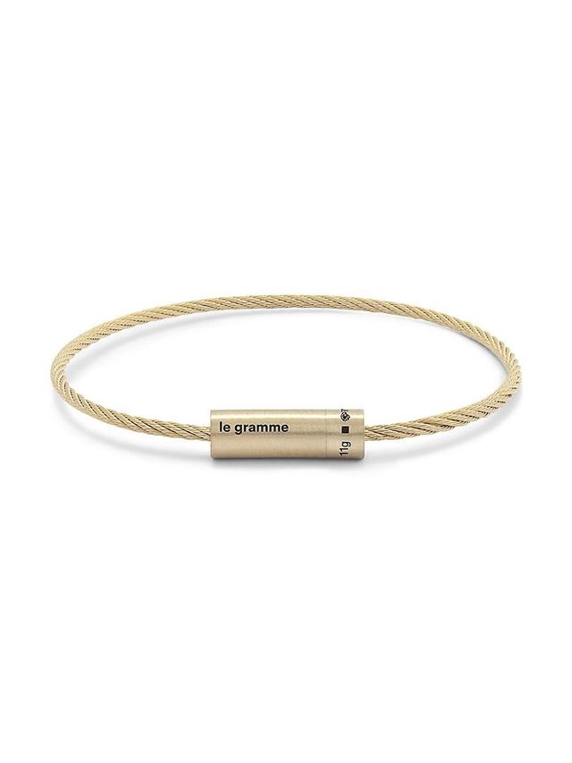 Mens 11G Brushed Yellow Gold Cable Bracelet Product Image