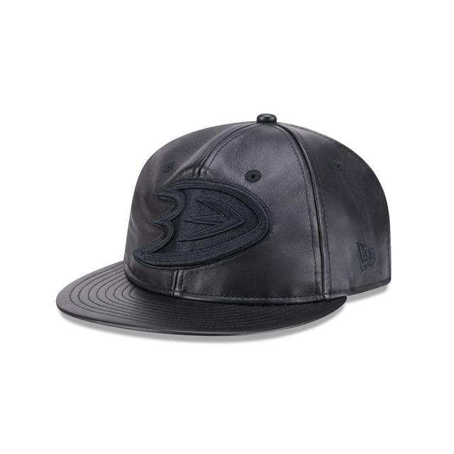 Anaheim Ducks Genuine Leather Retro Crown 9FIFTY Strapback Hat Male Product Image