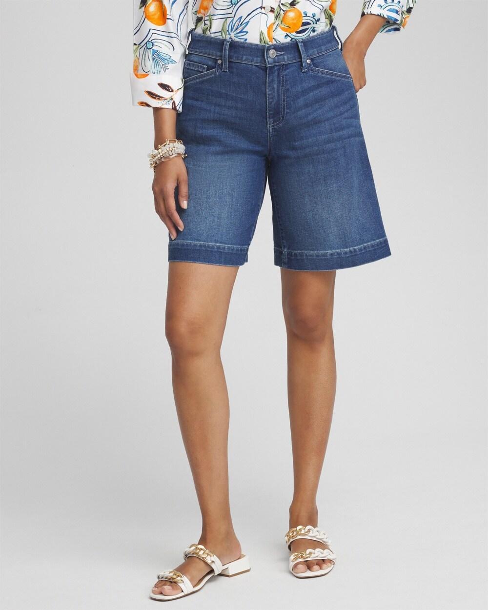 Denim Trouser Shorts Product Image