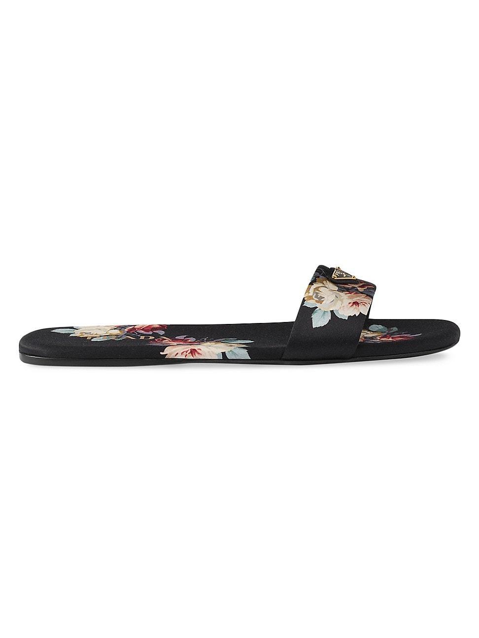 Womens Printed Satin Slides Product Image