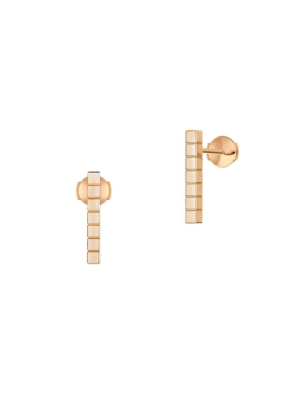 Womens Ice Cube 18K Rose Gold Stud Earrings Product Image