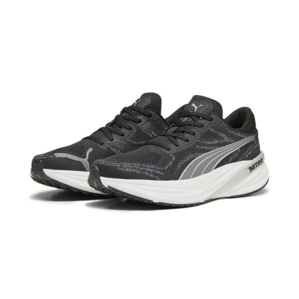 PUMA Magnify NITRO™ 2 Men's Running Shoes in Black/White/Silver Product Image