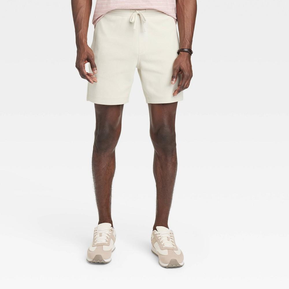 Mens 7 Elevated Knit Pull-On Shorts - Goodfellow & Co Cream L Product Image