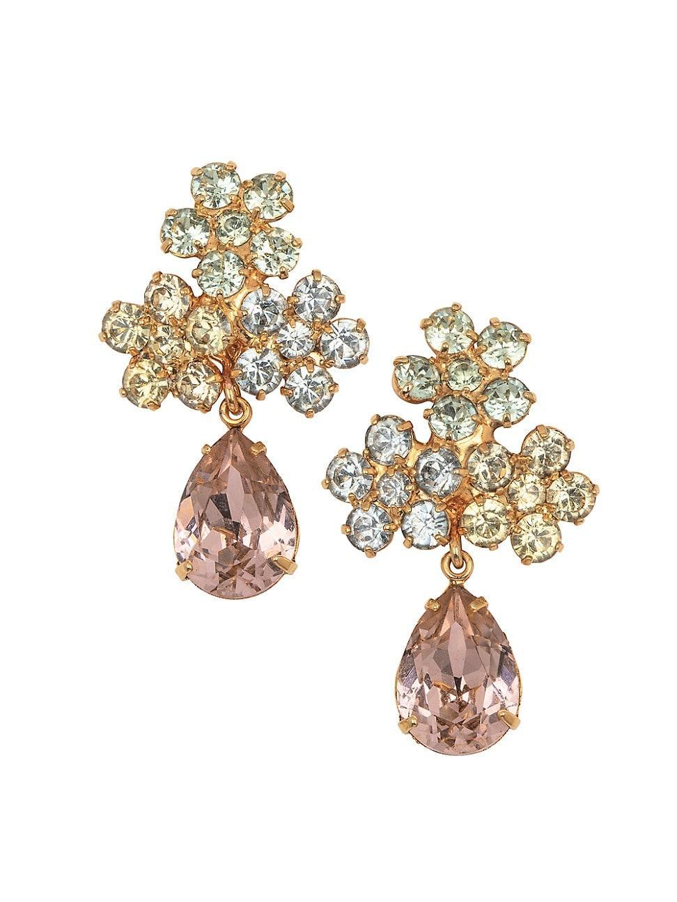 Womens Adelie 18K Gold-Plated & Glass Crystal Drop Earrings Product Image