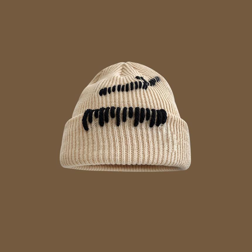 Contrast Stitching Ribbed Beanie Product Image