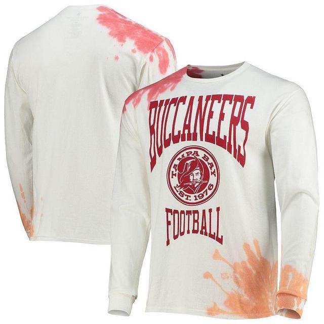 Mens Junk Food Cream Tampa Bay Buccaneers Tie-Dye Long Sleeve T-Shirt Product Image