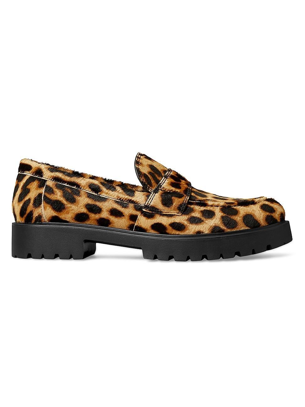 Womens Classic Lug Leopard Loafers Product Image