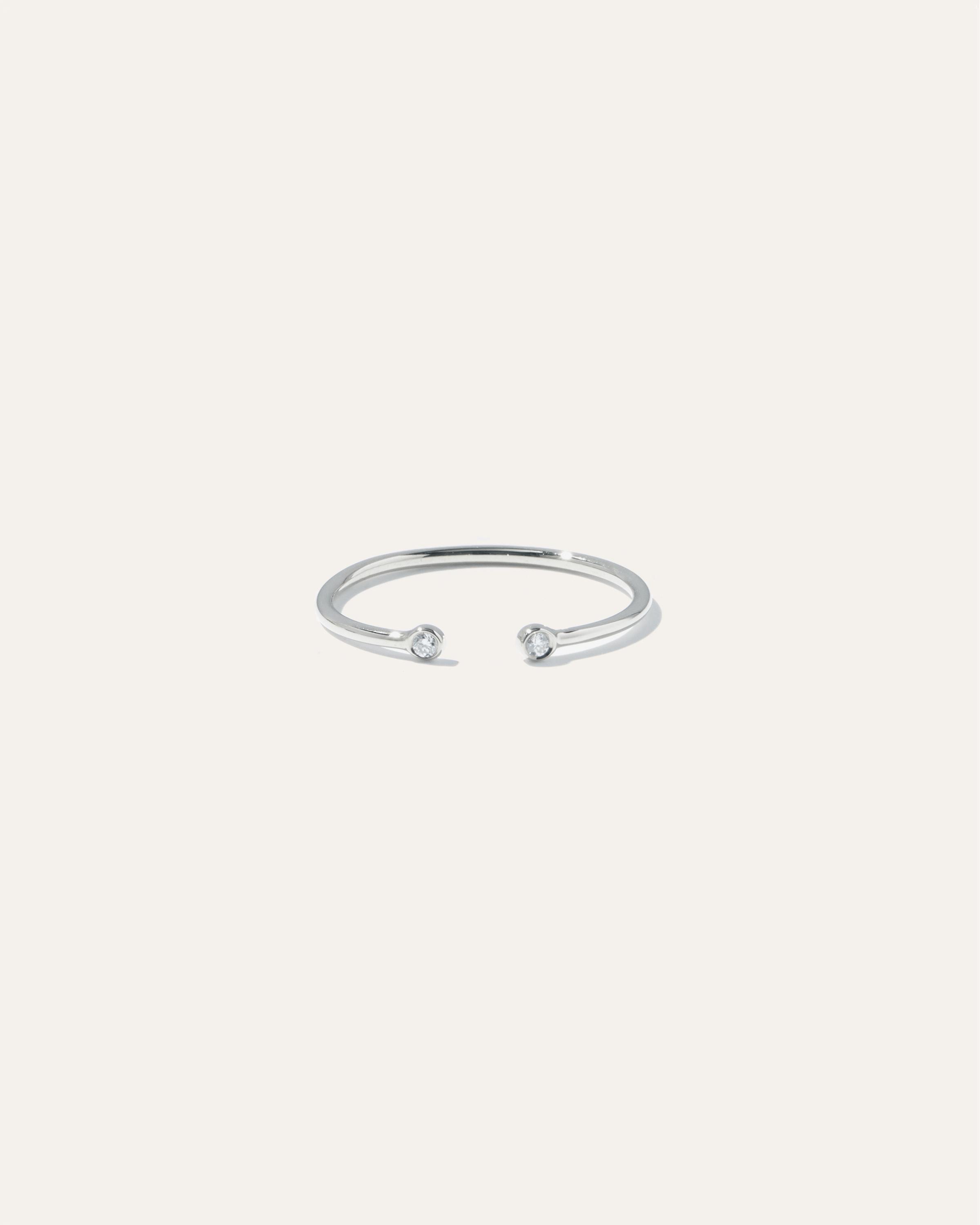 14K Gold Diamond Bezel Open Ring Product Image