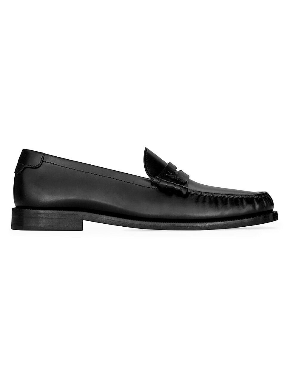 Mens Le Loafer Monogram Penny Slippers In Smooth Leather Product Image