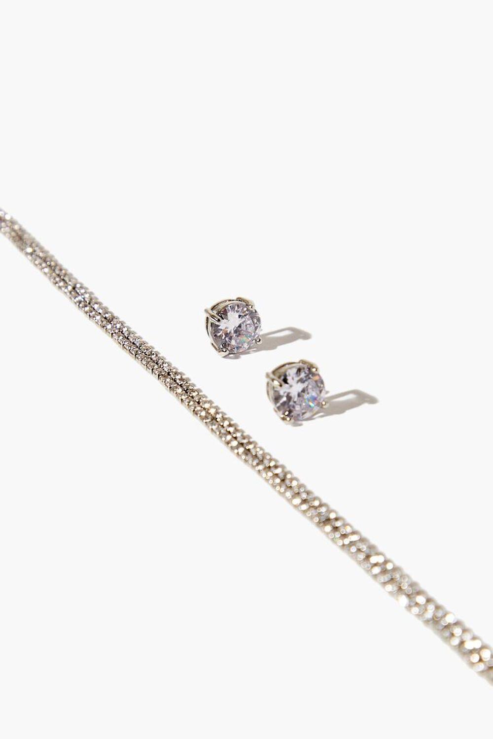 CZ Necklace & Stud Earring Set | Forever 21 Product Image