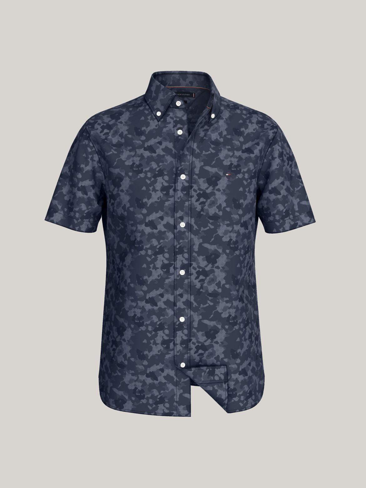 Tommy Hilfiger Men's Regular Fit Camo Poplin Shirt Product Image