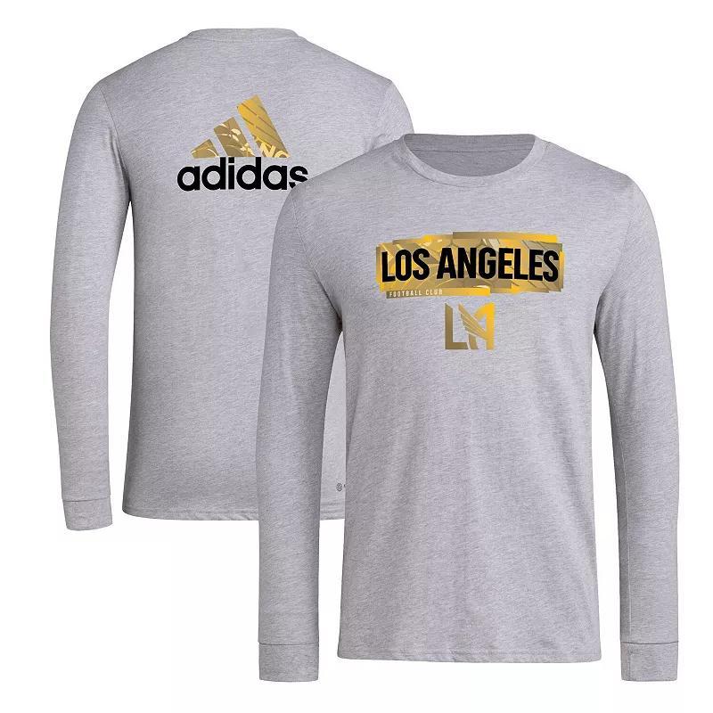 Mens adidas Heather Gray LAFC Local Pop AEROREADY Long Sleeve T-Shirt Product Image