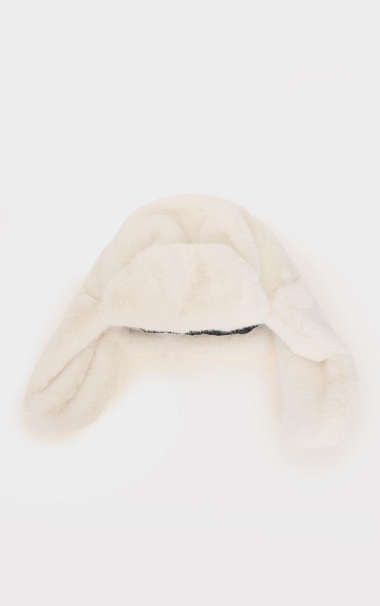 White Faux Fur Trapper Cap Product Image